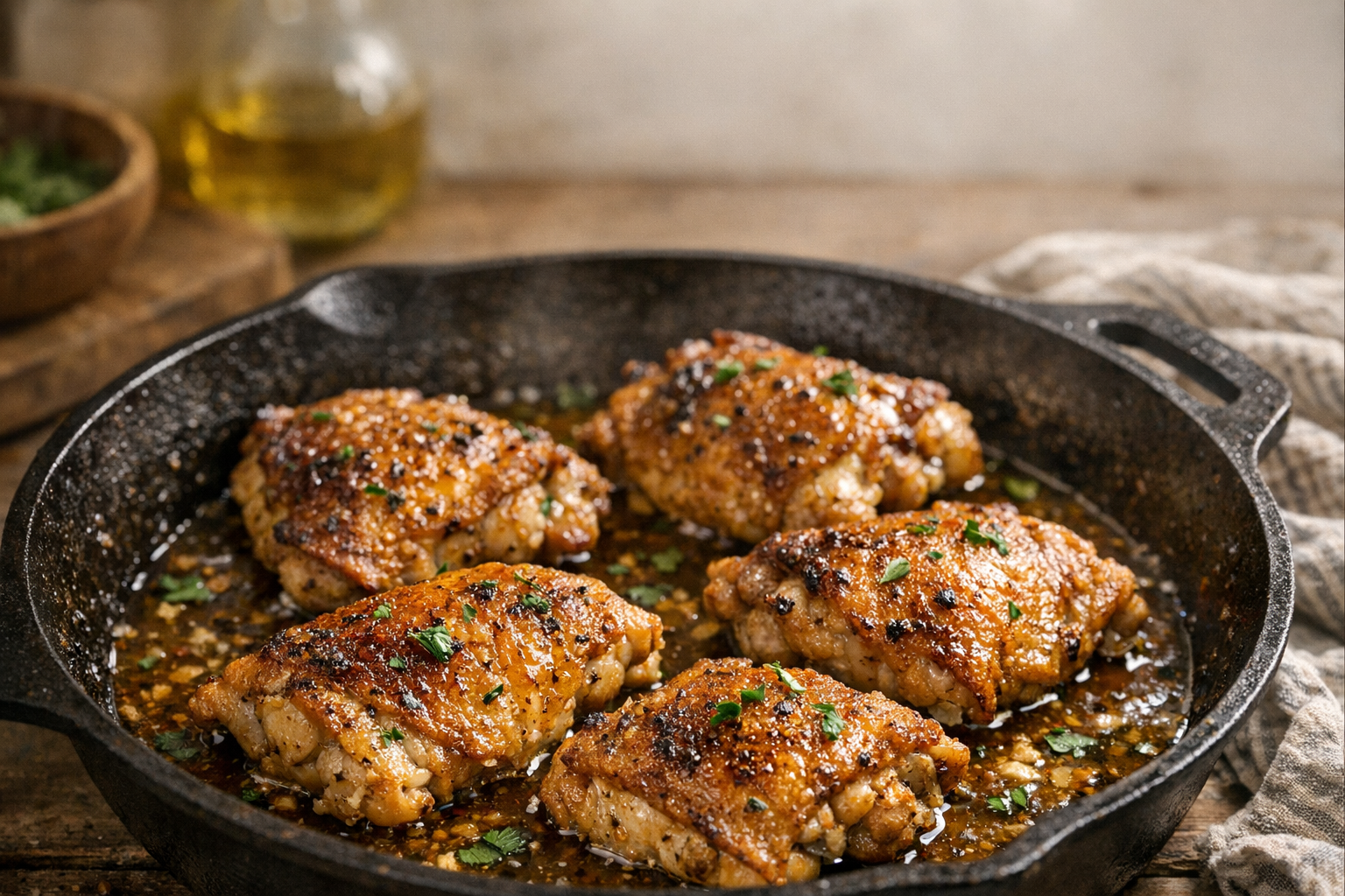 Juicy Skillet Chicken Thighs (Easy Weeknight Dinner) Pinterest image