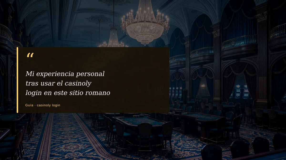 Mi experiencia personal tras usar el casinoly login en este sitio romano