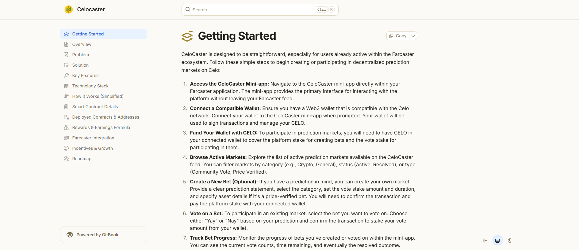 Screenshot of celocaster.gitbook.io