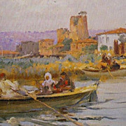Fausto-Zonaro-Boat-Scene