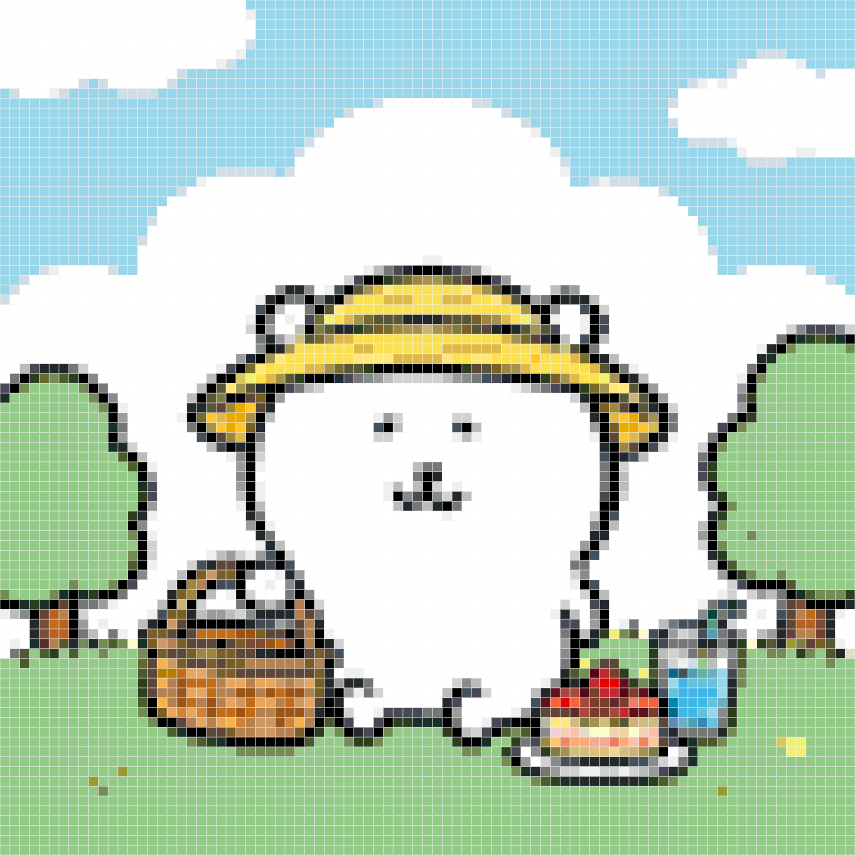 Kawaii Bear Picnic With Cake & Basket