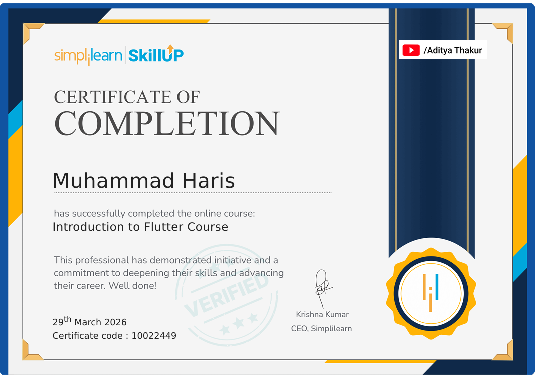 Introduction to Flutter Course Online