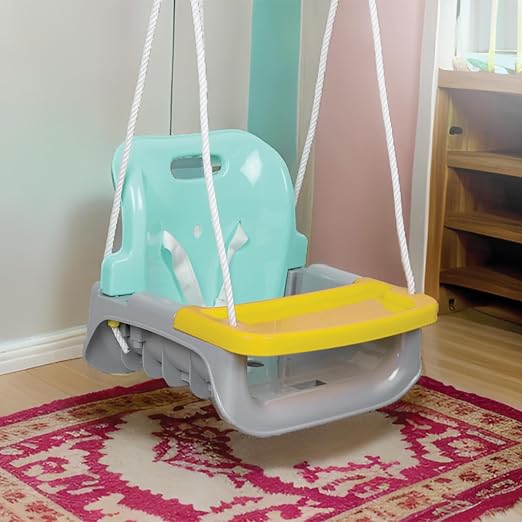 Baby Hanging Swing Indoor Outdoor | Kids Swings, Jhula for Home & Garden with Adjustable Swing | Saddle Backrest with Food Tray to Support Baby | Age Group 2+ Years