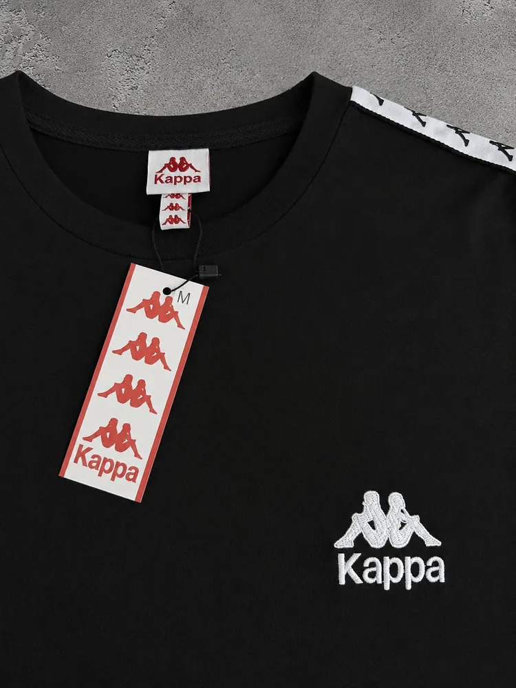 Костюм Kappa чорний з білим лампасом