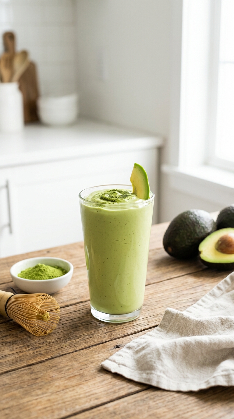 Creamy Avocado Matcha Boost — Delivers Jitter-Free Energy