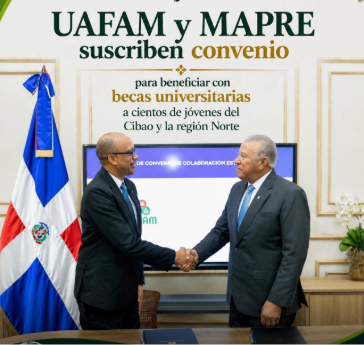 UAFAM y  MAPRE suuscrben convenio  para beneficiar jovenes del Cibao  y el  Norte del pais.  .