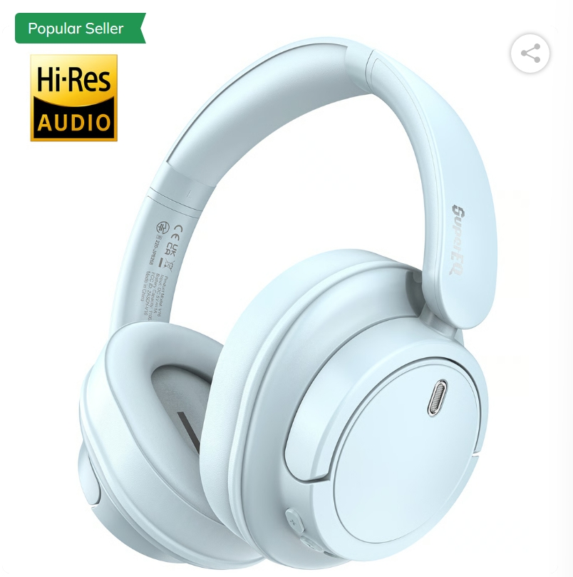 Wireless Noise-Cancelling Headphones, Over-Ear Bluetooth 5.3