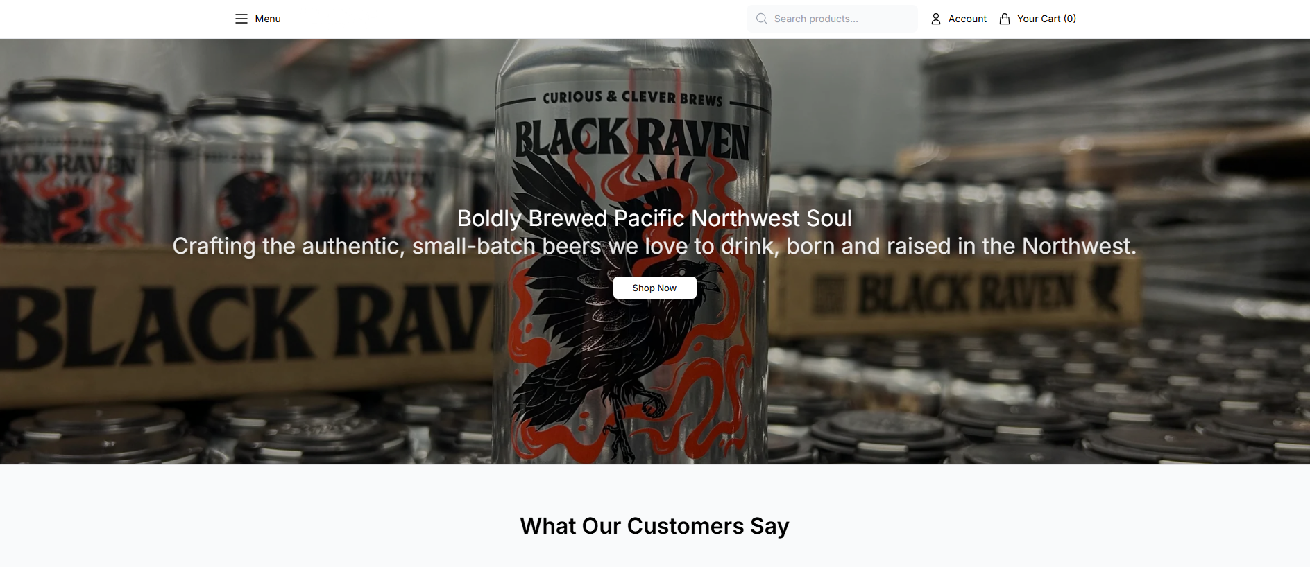 Stored capture of blackravenbrewingstore.shop