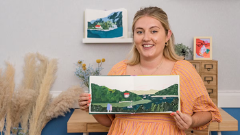 Domestika - Illustrazione di un quaderno di viaggio a gouache - Ita