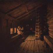Перед исповедью на паперти сельской церкви 1888