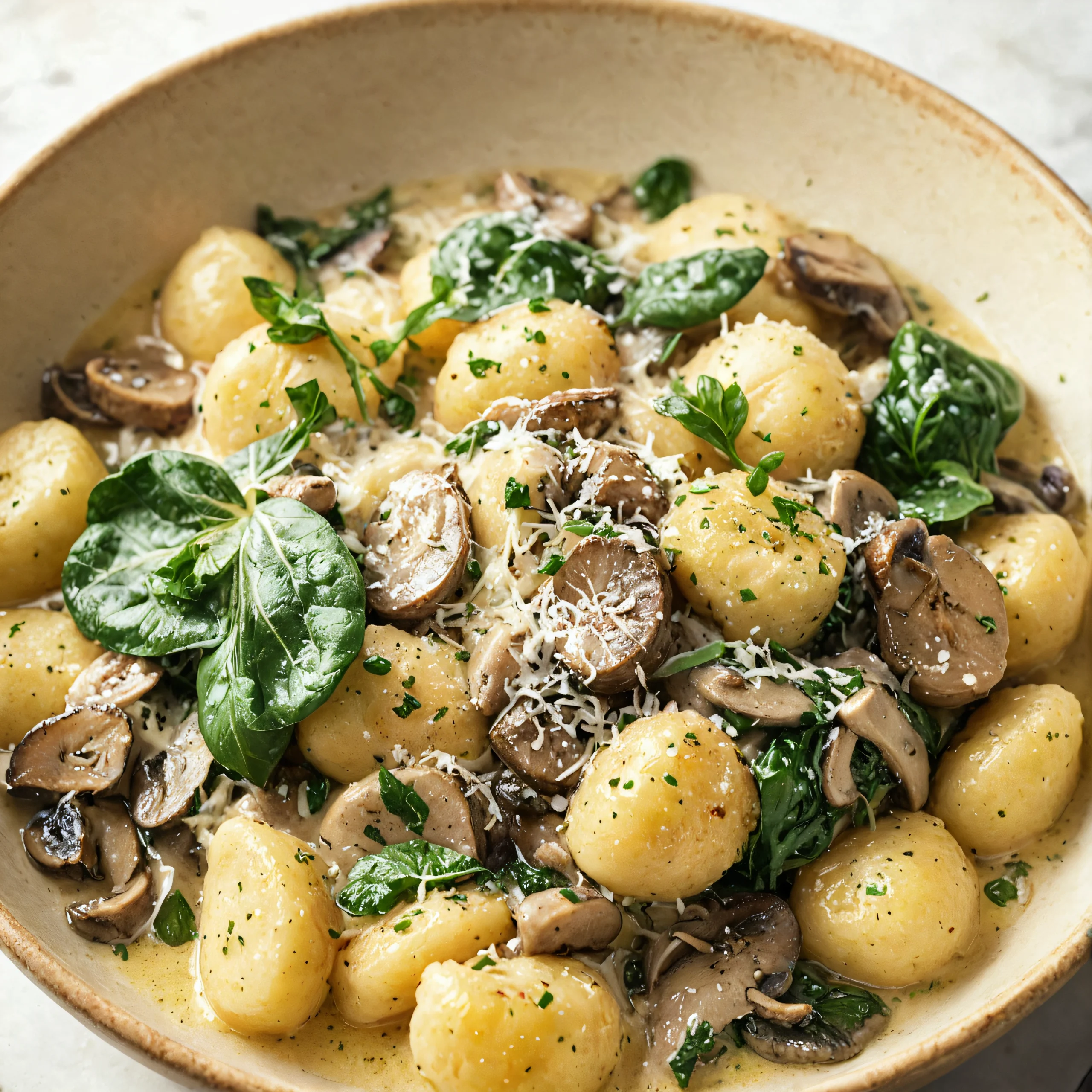 Spinach and Mushroom Gnocchi Recipe