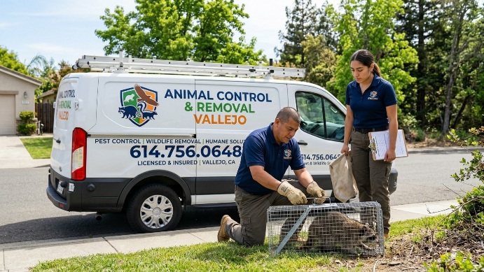 Pest control professional at work in Vallejo