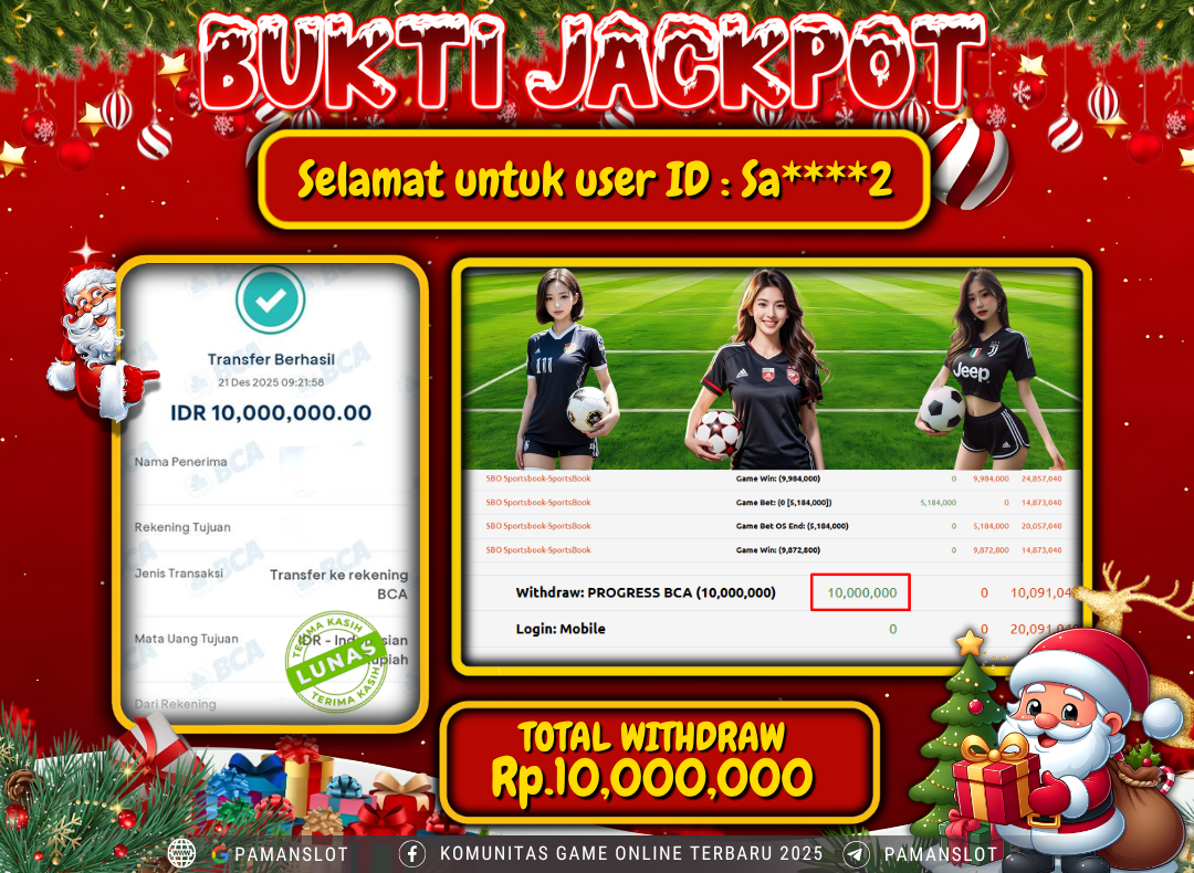PAMANSLOT JACKPOT Game SBO Sportsbook-SportsBook Rp.10,000,000- LUNAS
