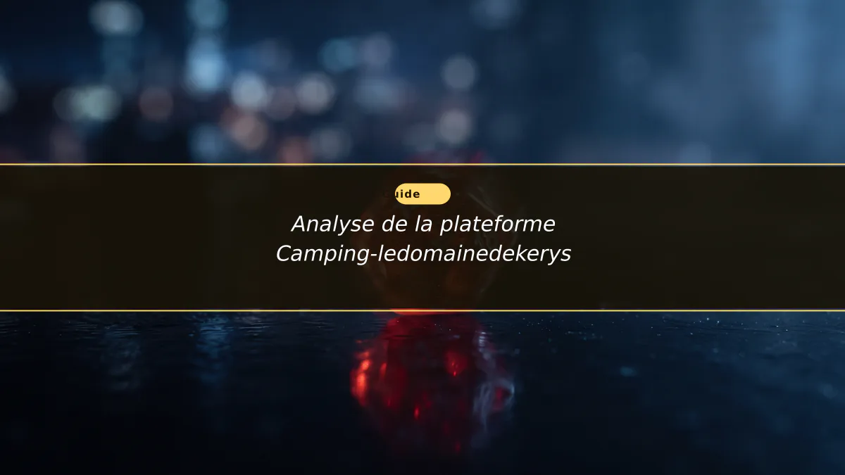 Analyse de la plateforme Camping-ledomainedekerys