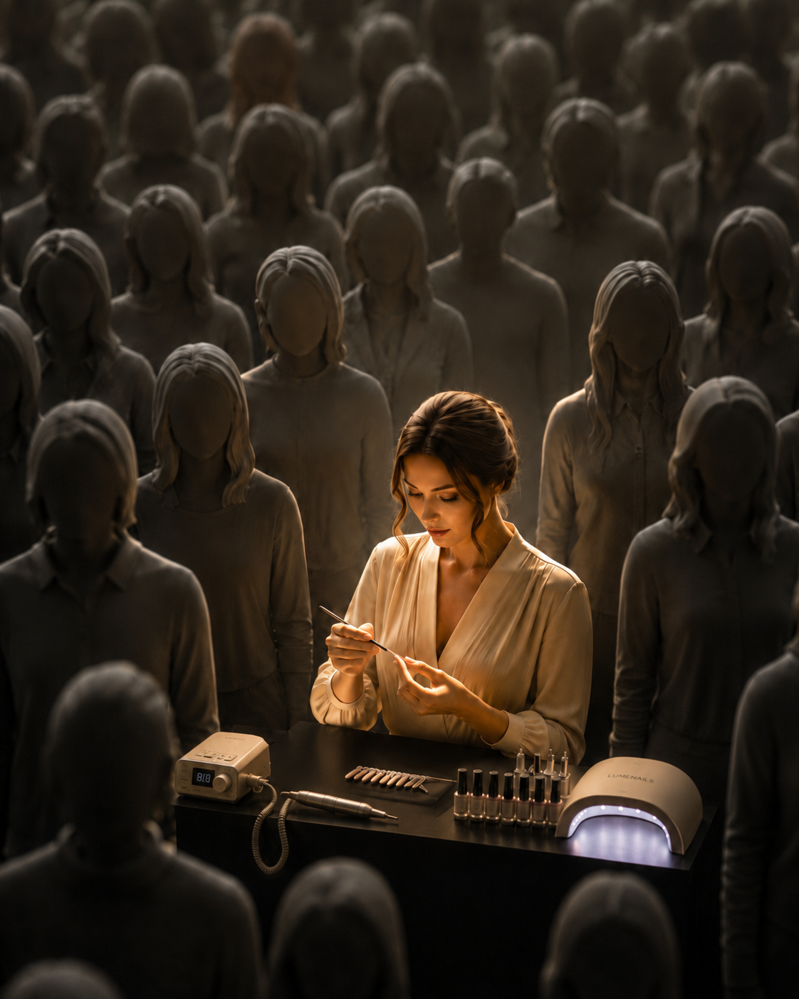 One technician standing out from a crowd through visible quality