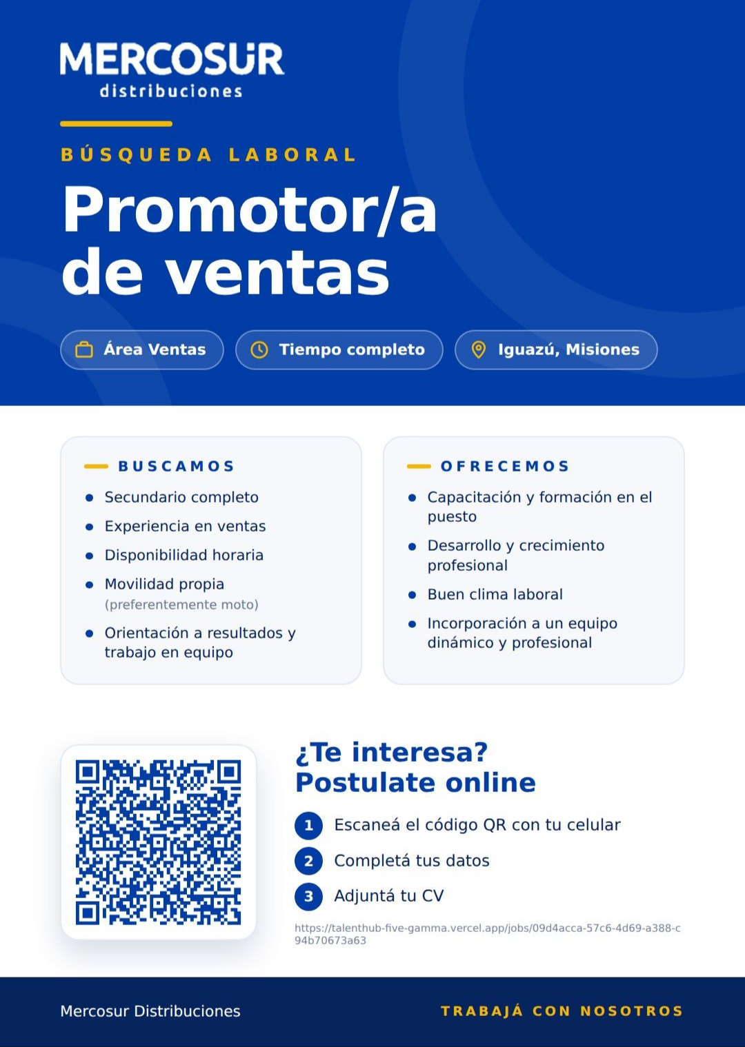 Se Busca Promotor / a de Ventas en Puerto Iguazú