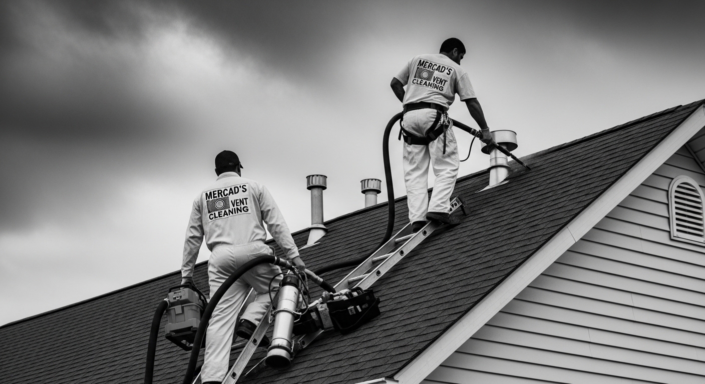 Dryer vent technician inspecting vent system Newton Highlands