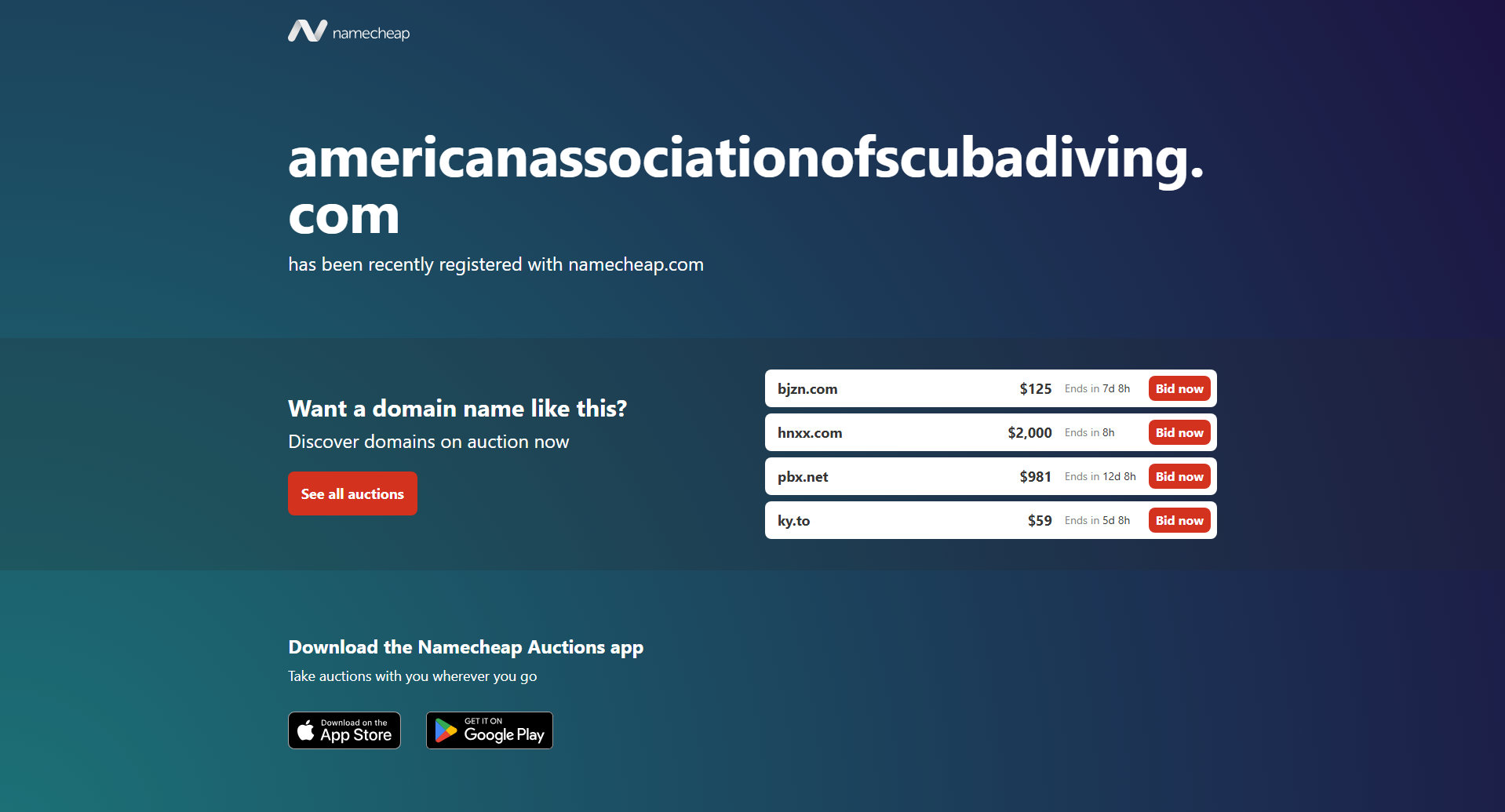 Stored capture of americanassociationofscubadiving.com