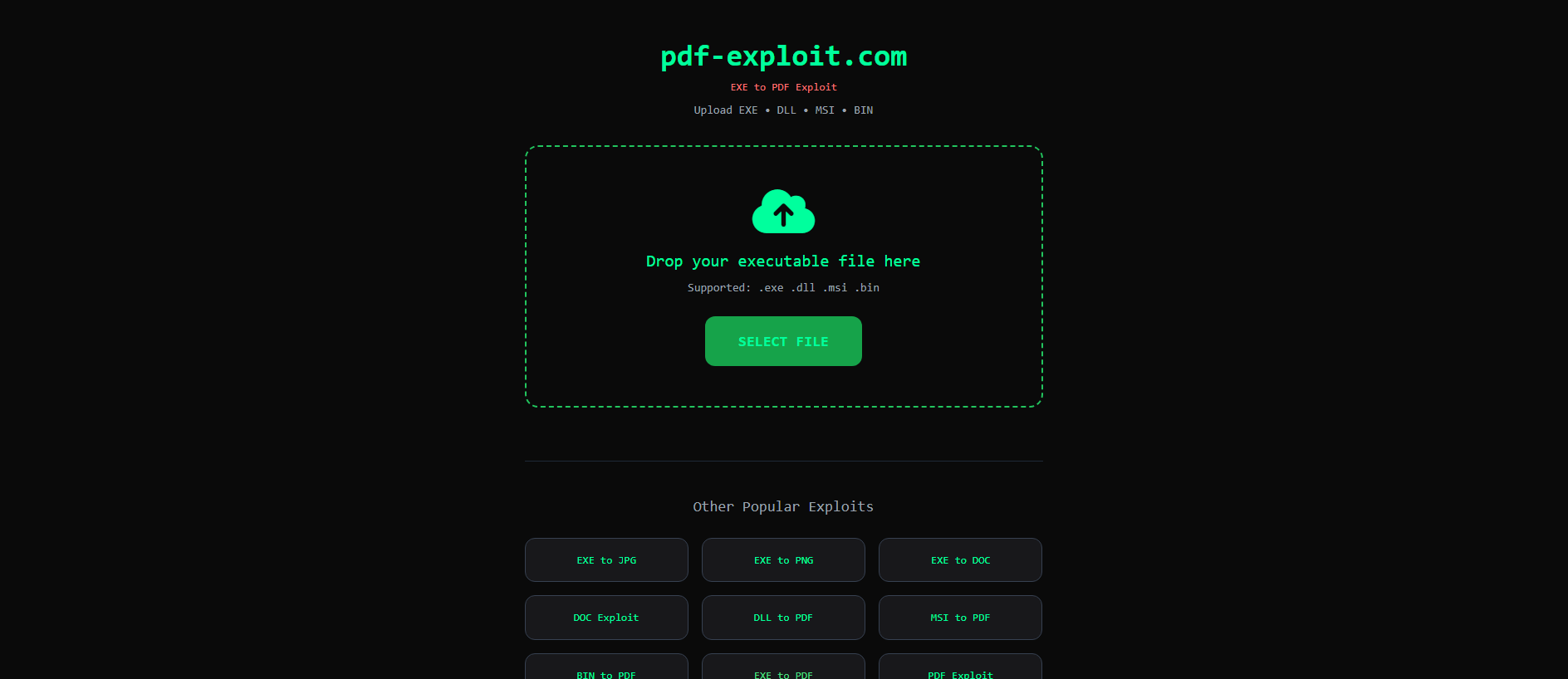 Stored capture of pdf-exploit.com