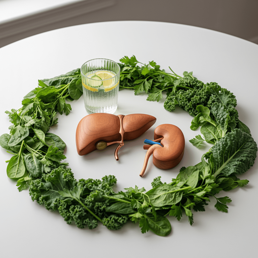 Detox support with liver, kidneys, and greens