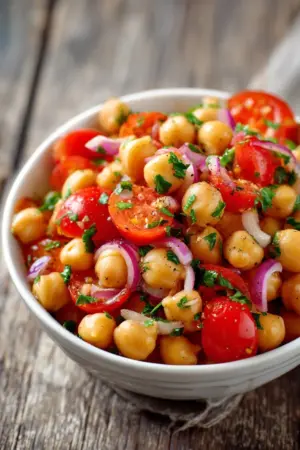 Spanish Chickpea and Tomato Salad: A Refreshing Lunch Recipe!