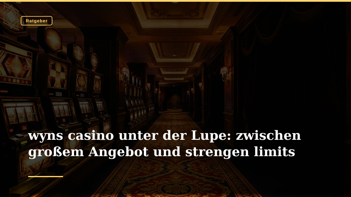 wyns casino unter der Lupe: zwischen großem Angebot und strengen limits