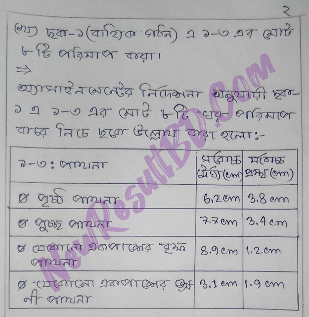 HSC Biology 6th Week Assignment 2021 Answer