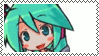 an animated stamp of hatsune miku.