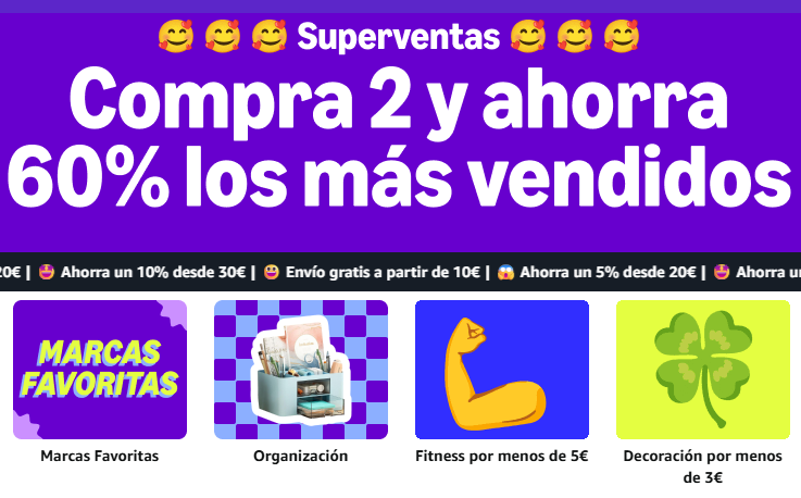 Compra 2 y ahorra un 60% en los productos más vendidos de Amazon Haul 👍