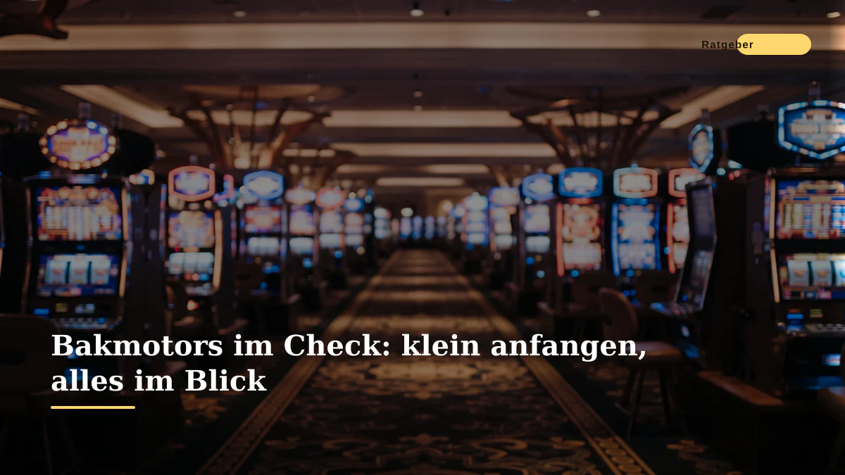 Bakmotors im Check: klein anfangen, alles im Blick
