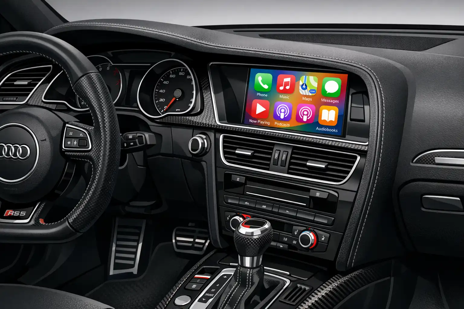 Audi RS5 2015 avec Apple CarPlay installé sur l’écran MMI d’origine
