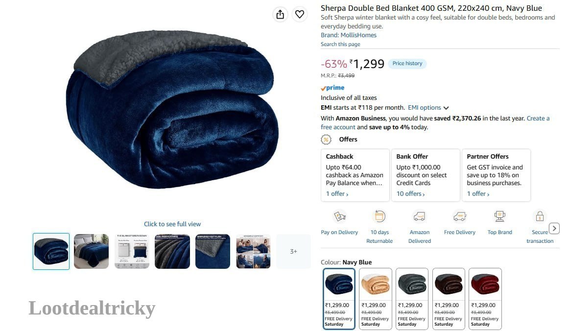 Sherpa Double Bed | Limited Time Loot Offer Sherpa Double Bed | Limited Time Loot Offer