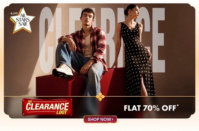 AJIO THE CLEARANCE LOOT: Clothing & More Upto 90% off
