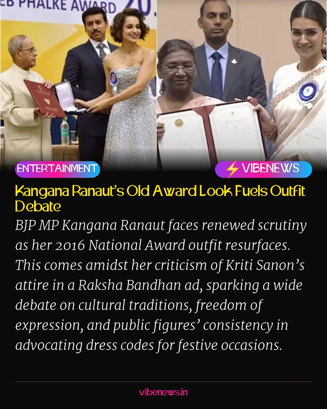 Kangana Ranaut’s Old Award Look Fuels Outfit Debate