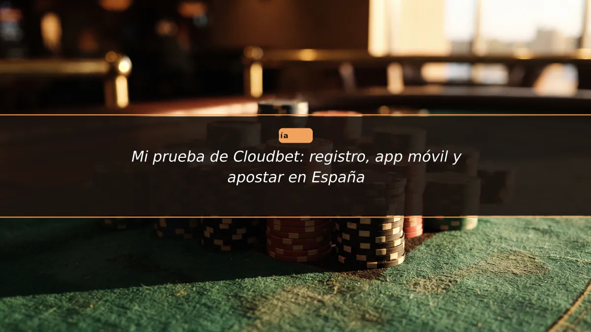 Mi prueba de Cloudbet: registro, app móvil y apostar en España