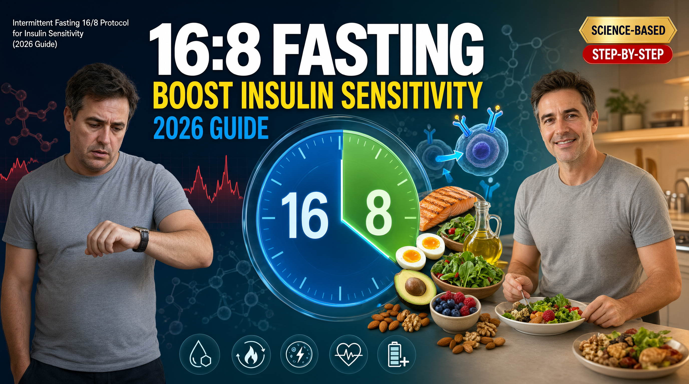 Intermittent fasting 16/8 — a healthy balanced meal enjoyed within the eating window