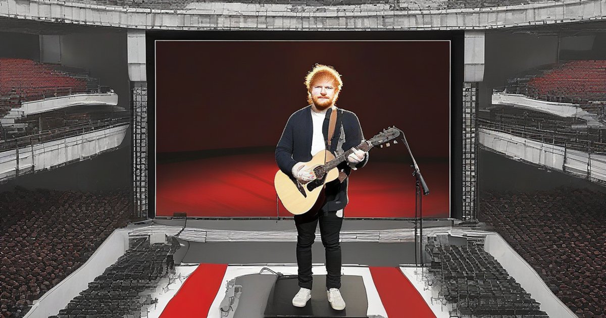 Spotlit concert stage with microphone stand and tearful silhouette, symbolizing artist's emotional public apology