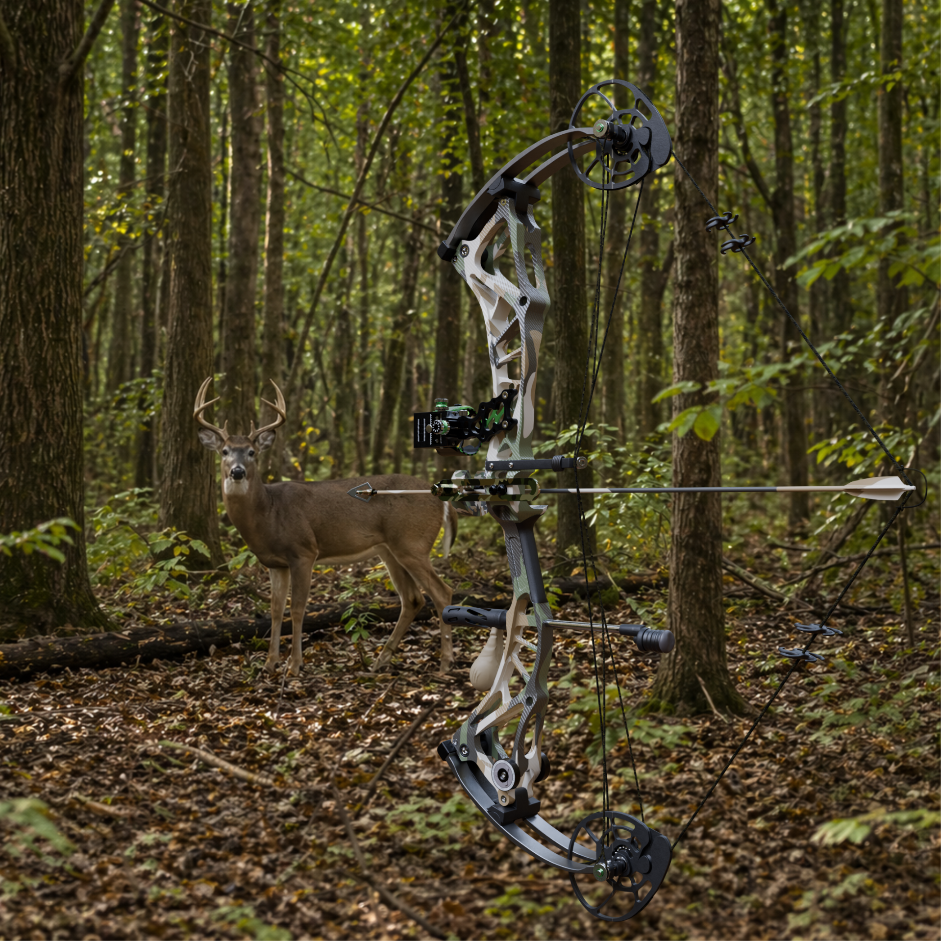 Bow Nuts in the forest with deer