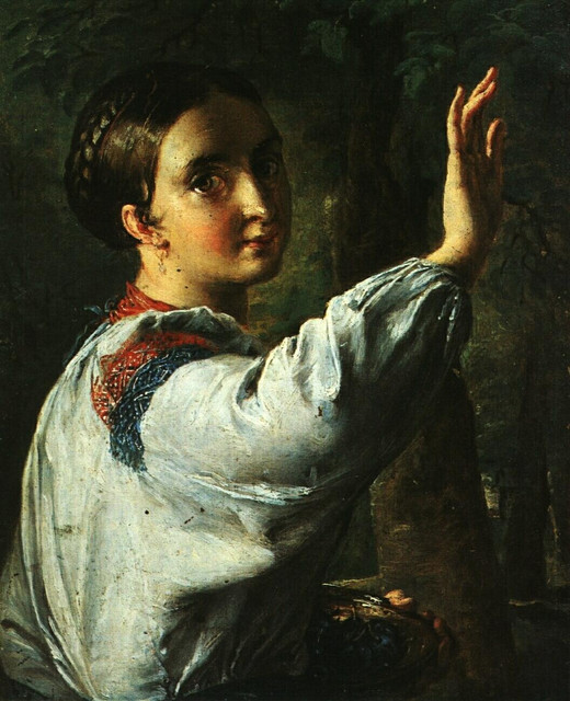 Девушка украинка собирающая сливы 1820 е