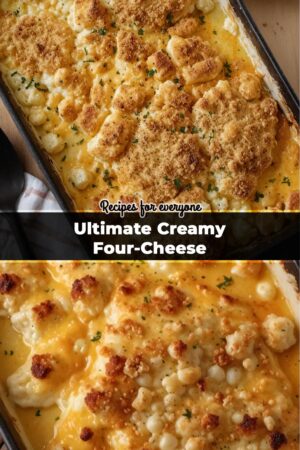 Ultimate Creamy Four-Cheese Cauliflower Bake