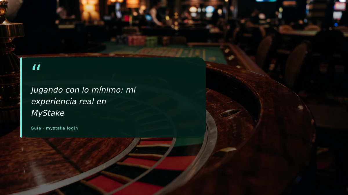 Jugando con lo mínimo: mi experiencia real en MyStake