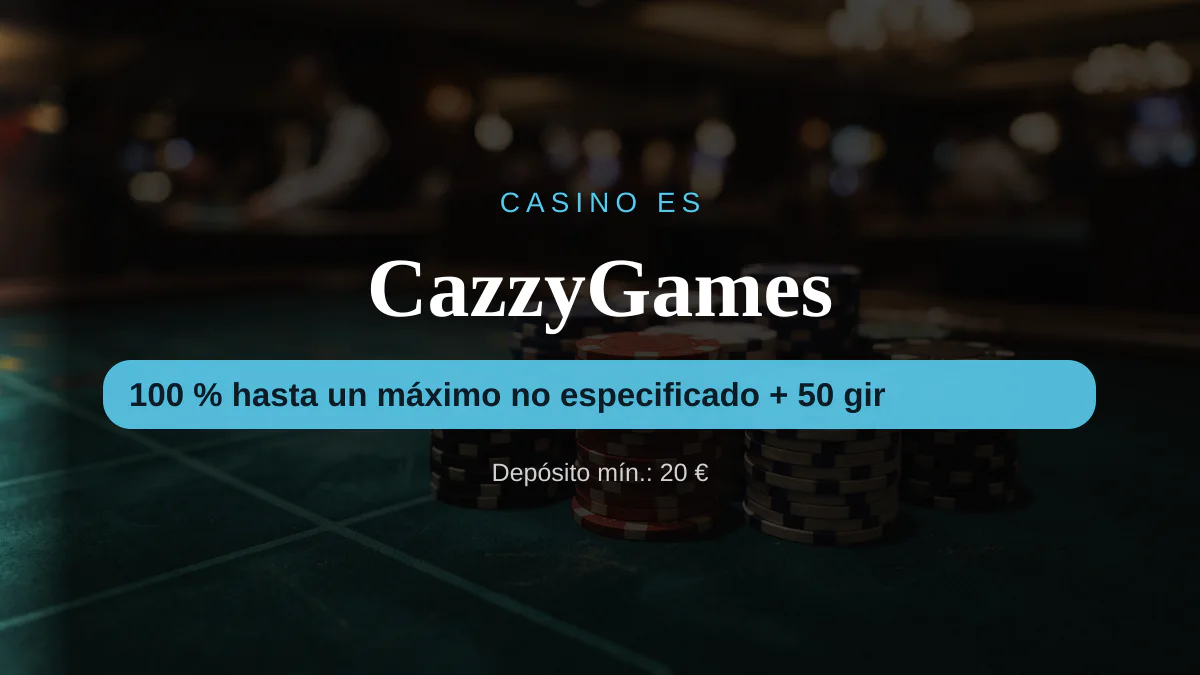 CazzyGames casino — bono de bienvenida 100 % hasta un máximo no especificado + 50 gir + 50 FS, pagos: Visa, Mastercard, Apple Pay, Google Pay, MiFinity CazzyGames casino — bono de bienvenida 100 % hasta un máximo no especificado + 50 gir + 50 FS, pagos: Visa, Mastercard, Apple Pay, Google Pay, MiFinity