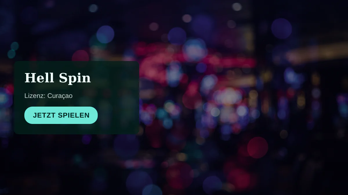 Hell Spin Casino — Willkommensbonus 100 % bis zu 100 CHF + 100 FS, Zahlungen: Visa, Mastercard, Skrill, Neteller, USDT