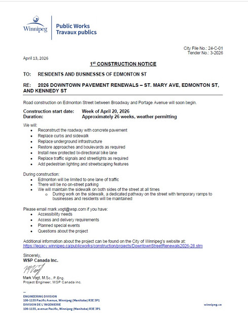 Edmonton Street Notice