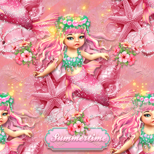 Pink Mermaid Seamless.gif