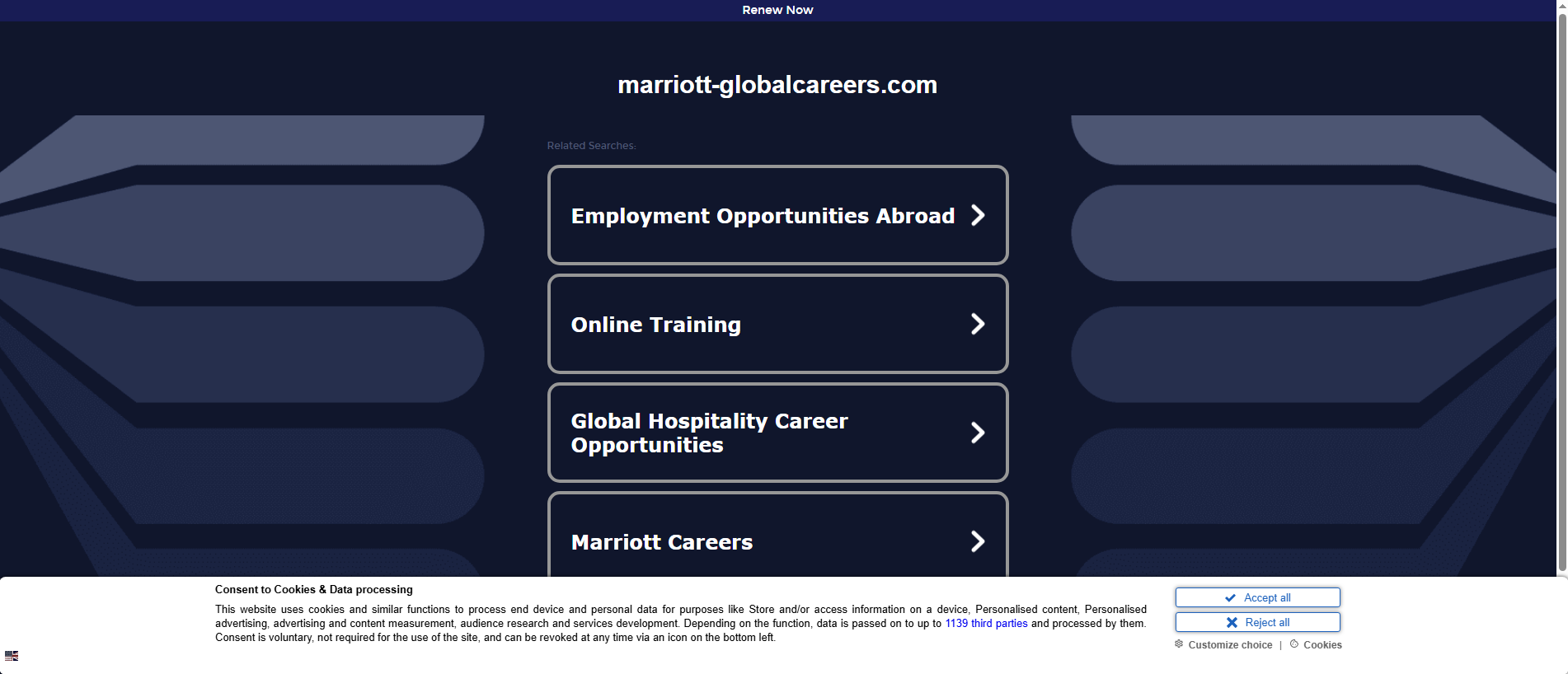 Stored capture of marriott-globalcareers.com