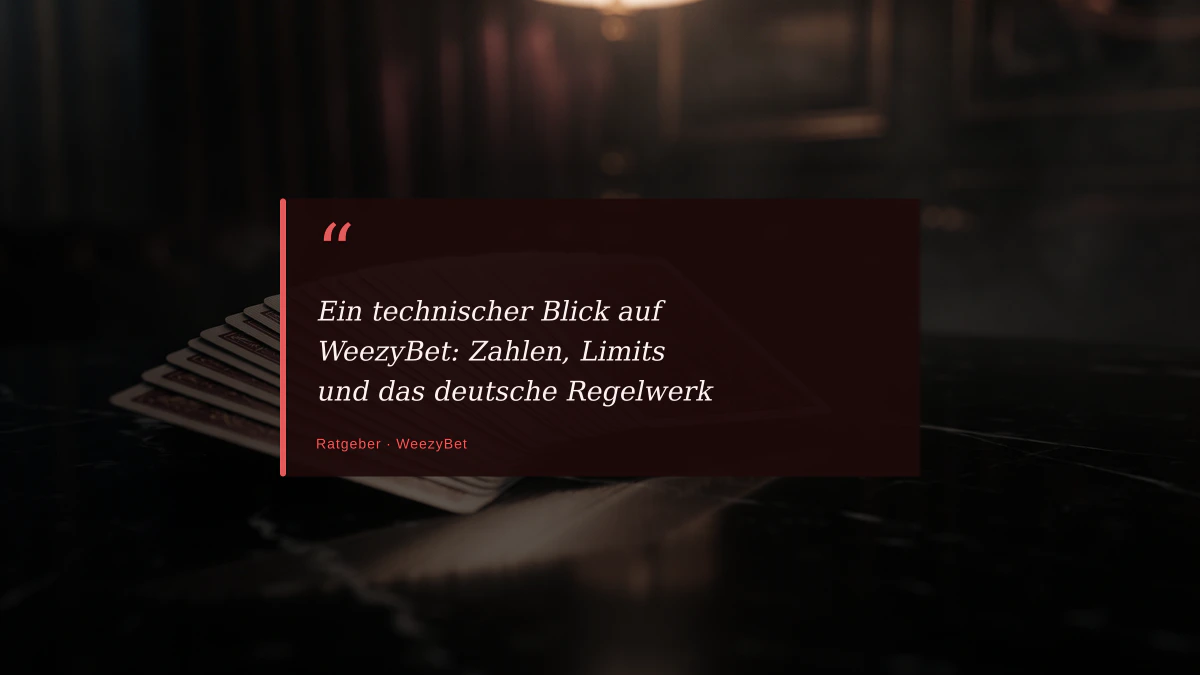 Ein technischer Blick auf WeezyBet: Zahlen, Limits und das deutsche Regelwerk