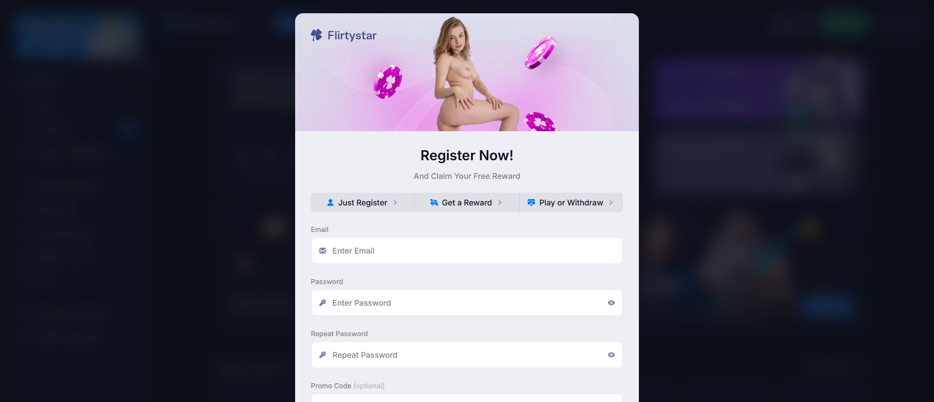 Screenshot of flirtystar.com