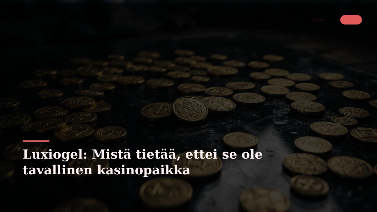 Luxiogel: Mistä tietää, ettei se ole tavallinen kasinopaikka