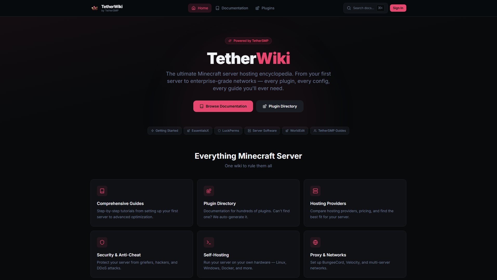 Screenshot of tetherwiki.net
